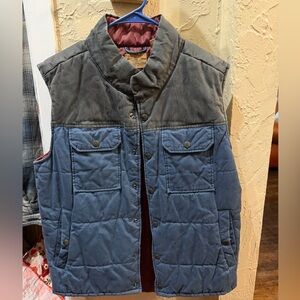 Men's Blue and Gray Quilted Vest